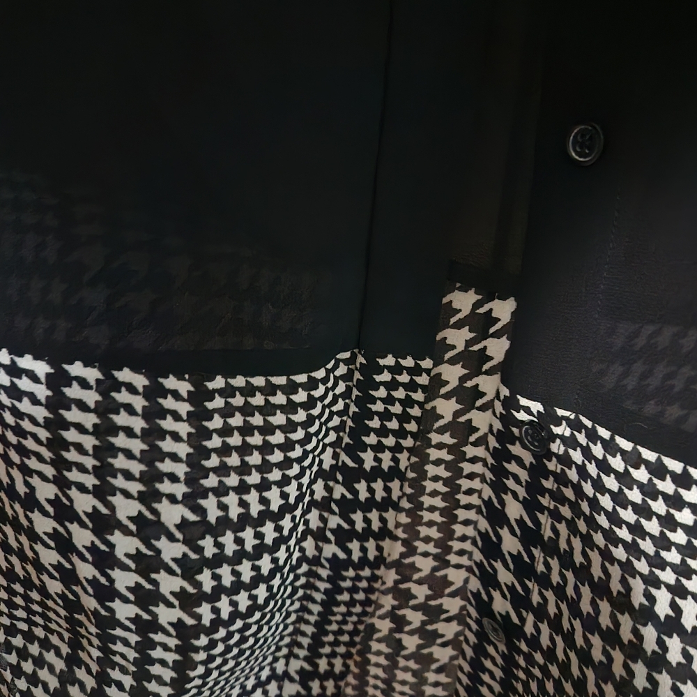Michael Kors Black and White Button-Up Shirt - Picture 7 of 10